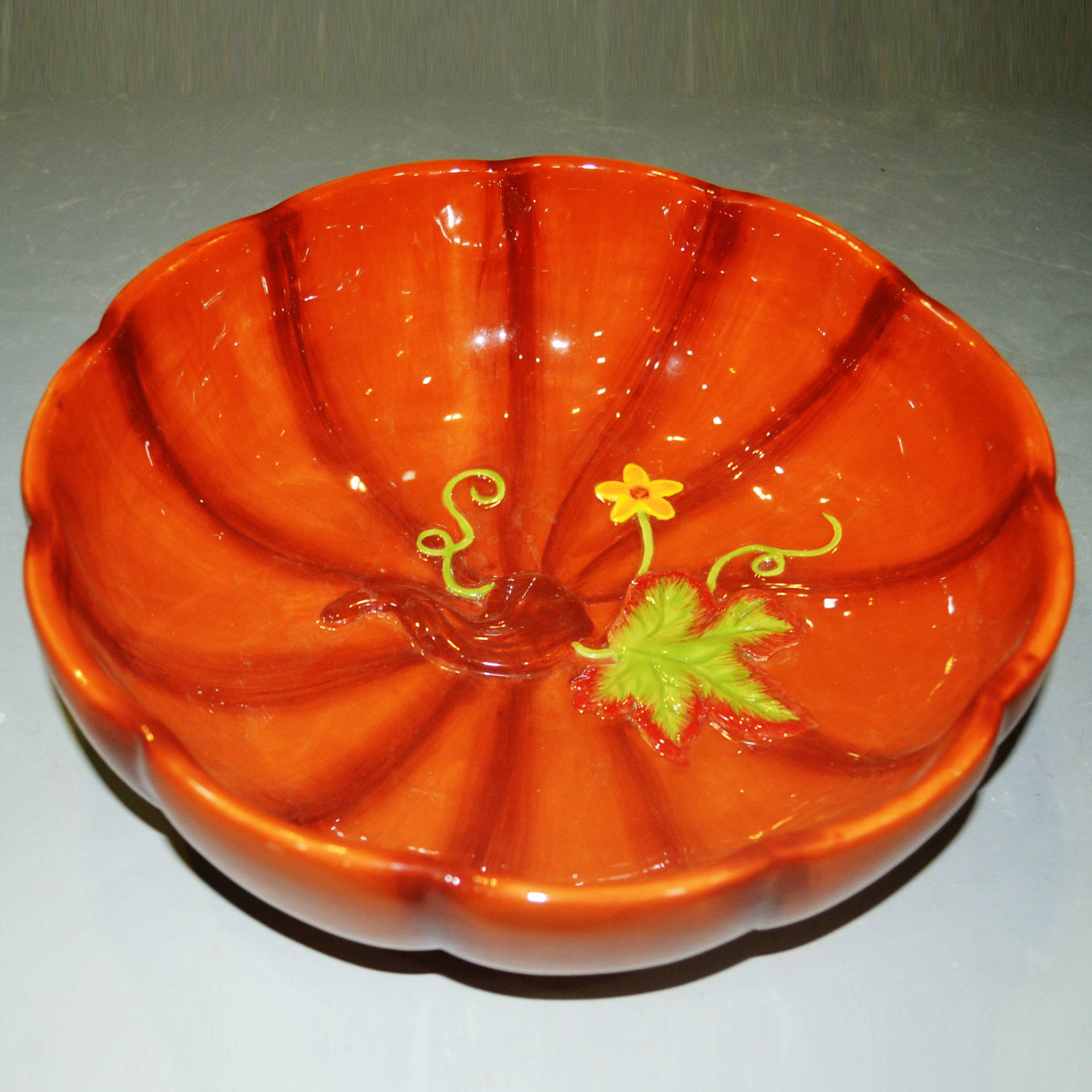 环保白云土陶瓷盘 南瓜水果盘 创意赠品 高档大气陶瓷盘