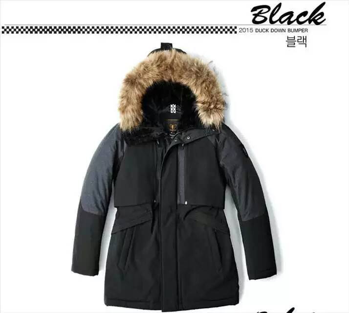 韩国原单hum情侣装羽绒服 红黄白黑绿灰色加厚挡风连帽毛领男女