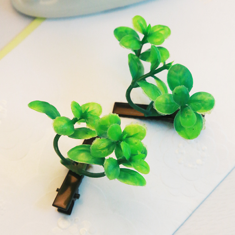 卖萌神器草头上仿真花小豆芽发小草夹植物花草尼玛发饰发卡旅游区