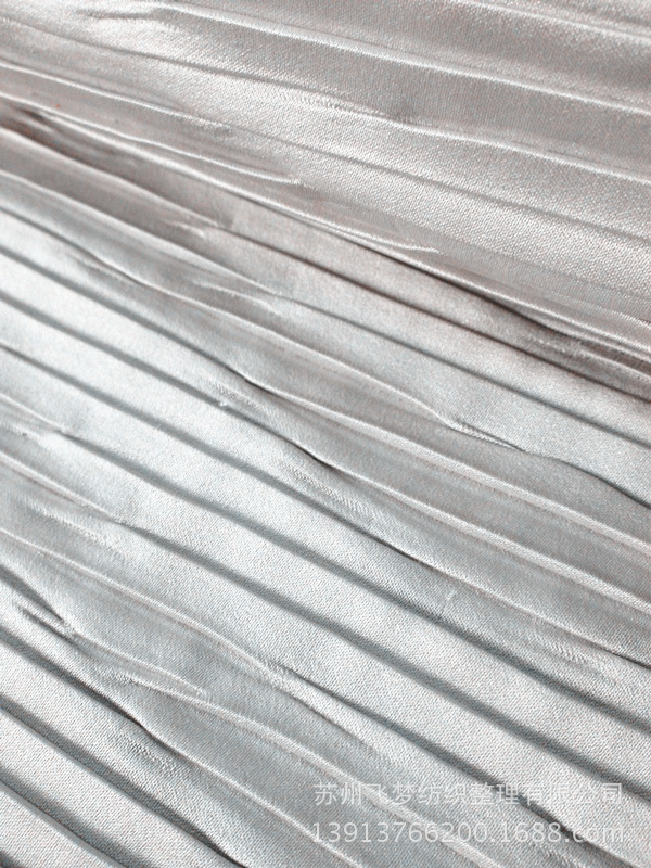 色丁面料压褶 褶皱 压皱厂提供加工