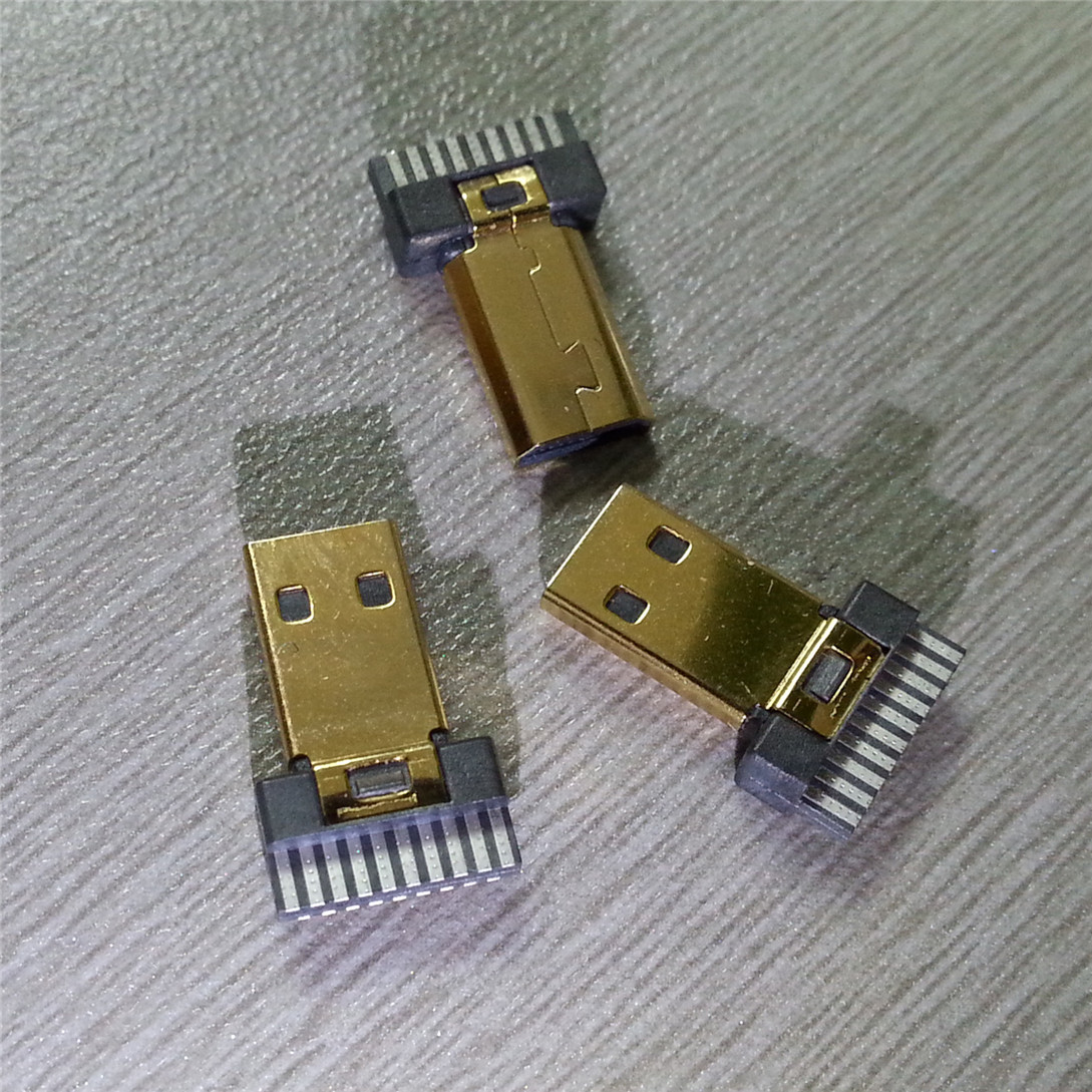 15成交22pcs纯铜hdmi免焊接公头hdmi2.0接头免焊高