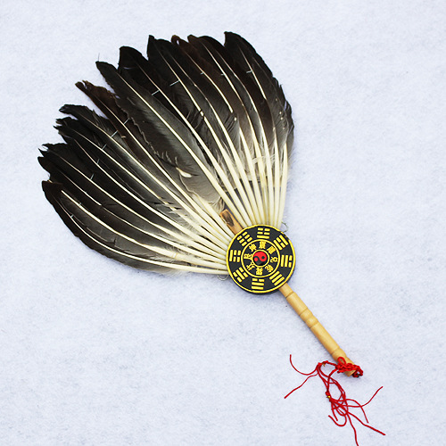 小号孔明扇 鹅毛扇 羽毛扇 诸葛亮八卦扇子 礼品扇 送礼够面子
