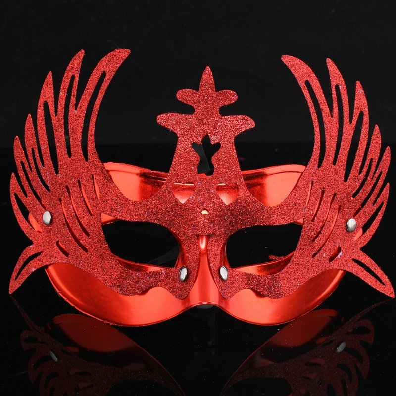 万圣节舞会派对人物装扮道具半脸威尼斯新款金粉皇冠凤凰公主面具