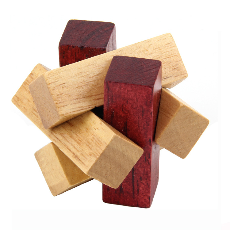 木结解锁鲁班锁孔明锁 鲁班锁批发 解锁成人儿童益智玩具代发批发