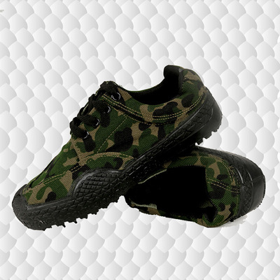 迷彩铺 99大花迷彩作训鞋劳保用鞋军训配发鞋多功能耐磨帆布胶鞋