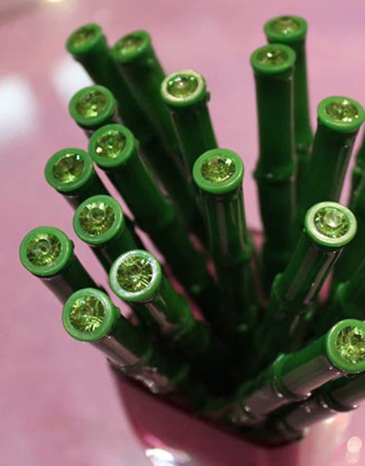 厂家直销新奇特创意学生文具逼真竹子中性圆珠笔 广告针管水性笔