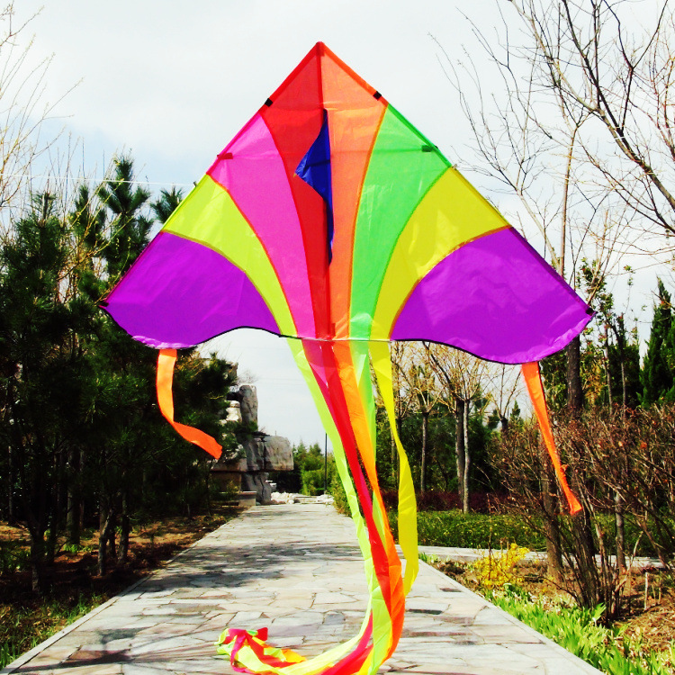 风筝 新款七彩宽175cm 玻璃钢格子布 颜色艳丽 多色拼接 厂家直销