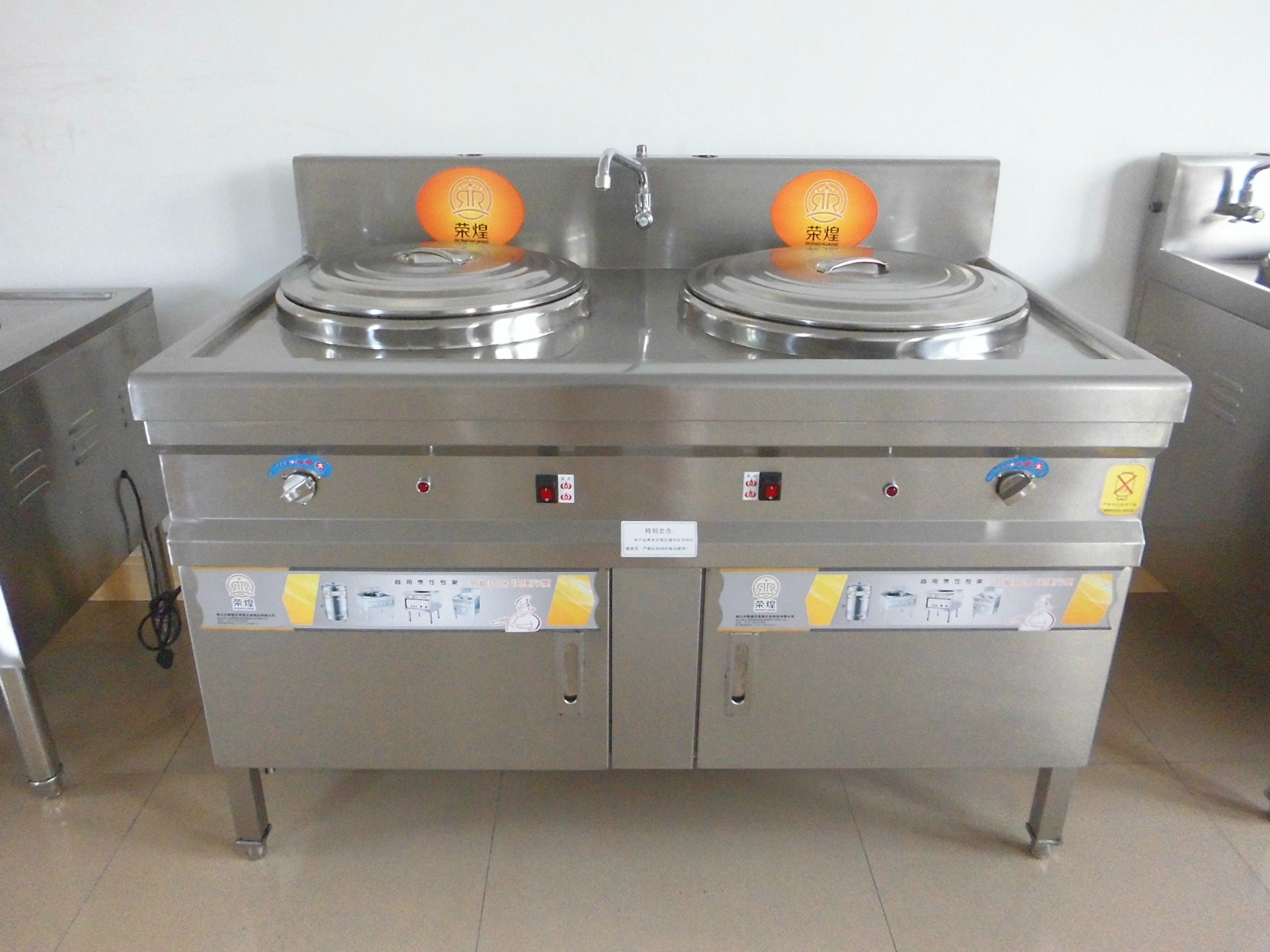 多功能节能煮面炉煤气煮面炉双头双桶商用燃气煮面炉下面机汤面炉