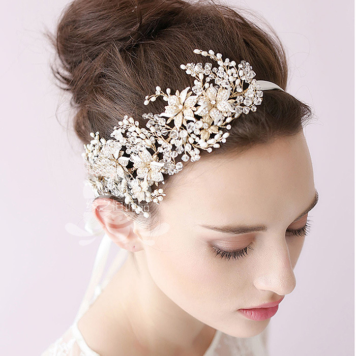 欧式新娘额饰手工花朵饰品头花结婚发饰婚纱头饰