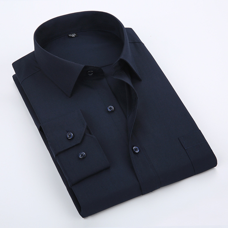 Spring and Autumn Men's Shirt White Long-Sleeved Shirt Workwear Fashion Business Professional Formal Wear Korean Style Shirt Wholesale Men's Clothing