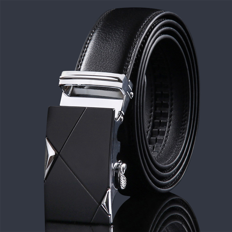 Belt Men's Wholesale High-End Leather Automatic Buckle Business Belt Men's Leather Belt Men's Cowhide Pant Belt Waist Seal