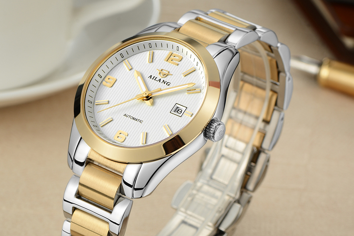 艾浪手表男士全自动机械表日历男表商务防水腕表名表批发