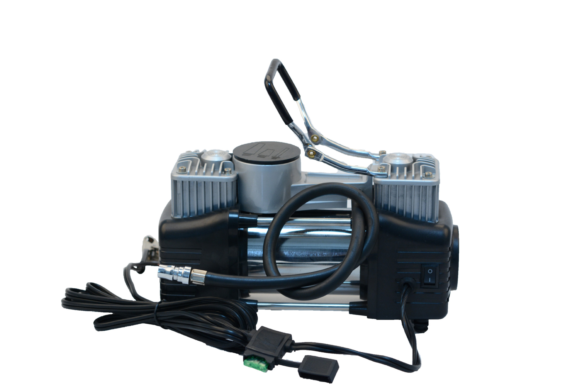 汽车充气泵,车载充气泵,轮胎带led灯打气泵,带灯双缸气泵