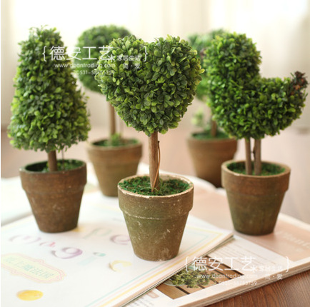 圣诞特惠 21cm欧式仿真植物盆栽 手工小树整箱批发