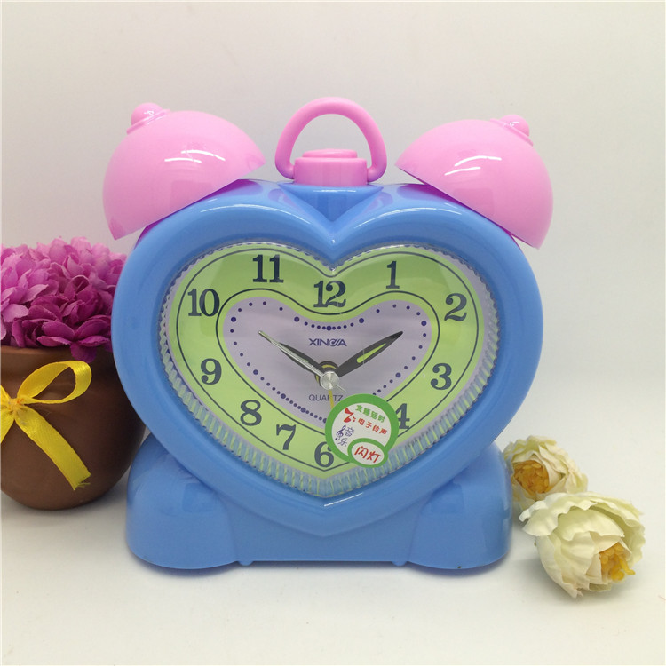 鑫达大双音闹钟创意可爱电子闹钟静音大双铃闹钟夜光学生儿童钟