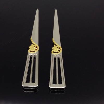 厂家定制高档镂空拆信刀 精美分色仿金电镀开信刀 定制礼品开信刀