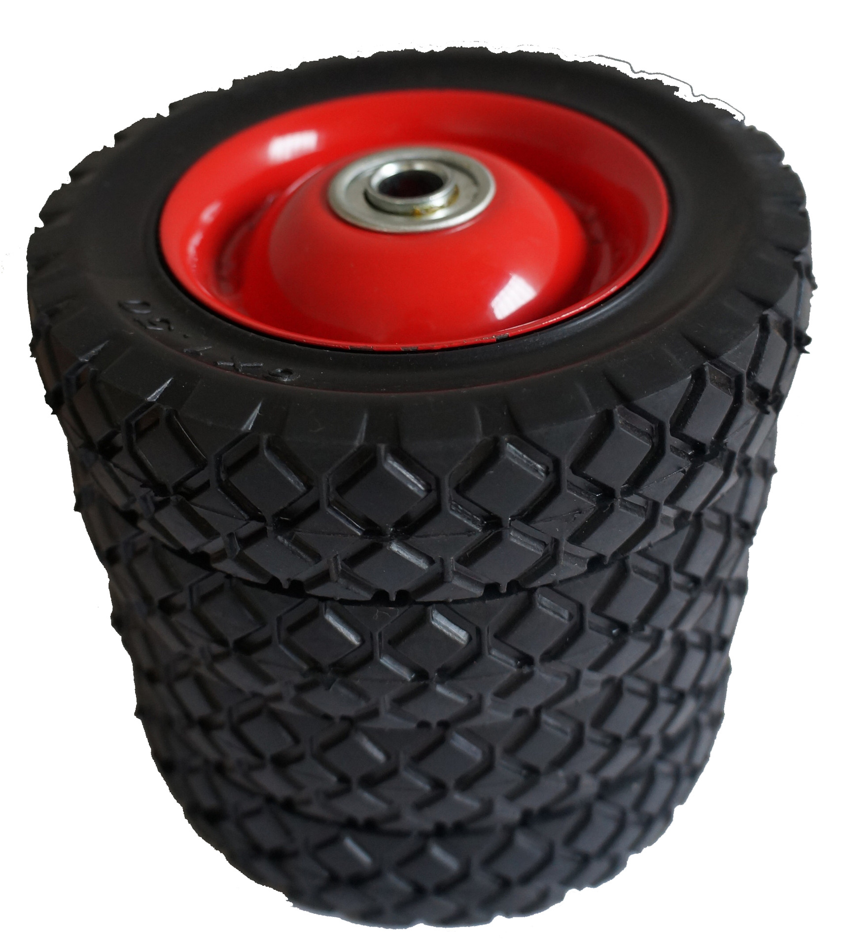 75工业橡胶剪草机轮 手推车铁轮辐 万向脚空心 实心轮