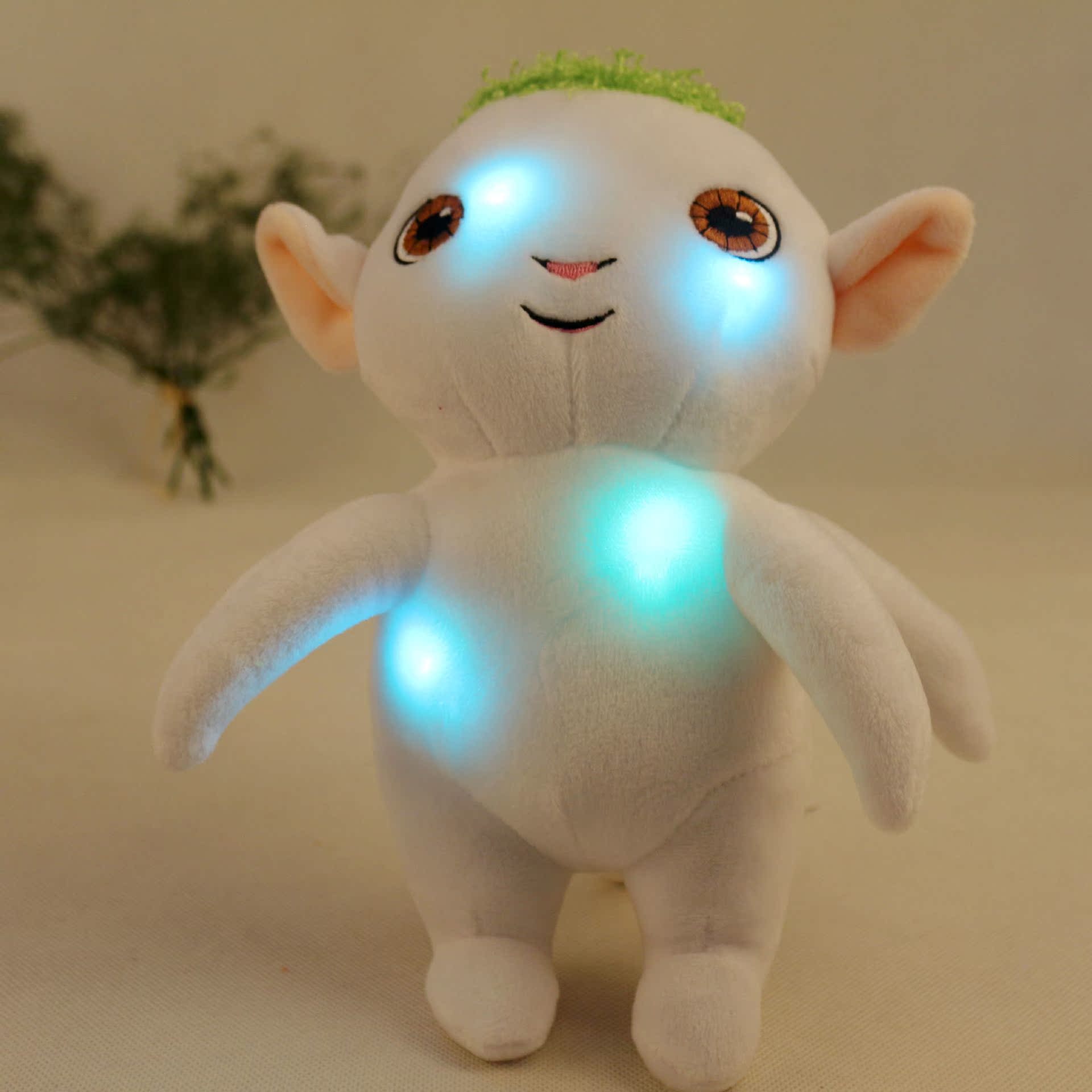 井柏然捉妖记同款胡巴公仔 会说话发光胡巴 毛绒玩具布娃娃玩偶-中国