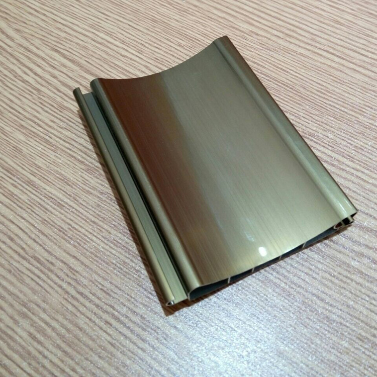 铝合金卷闸门 双层4筋电泳香槟色卷闸门 卷闸门闸身