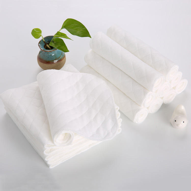 加工定制新生婴儿用品 三层白色生态夹棉尿布 宝宝尿片可洗快吸