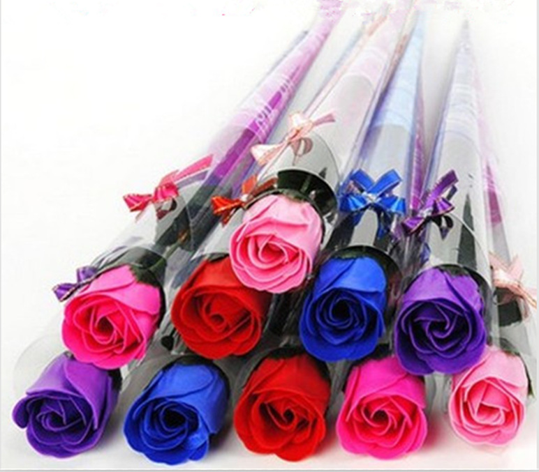 情人节礼物_新款单支带钻生日礼品手工肥皂花