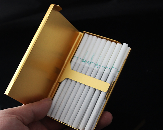 轻薄时尚20支装超薄个性创意女士烟盒金属香菸盒子爱喜