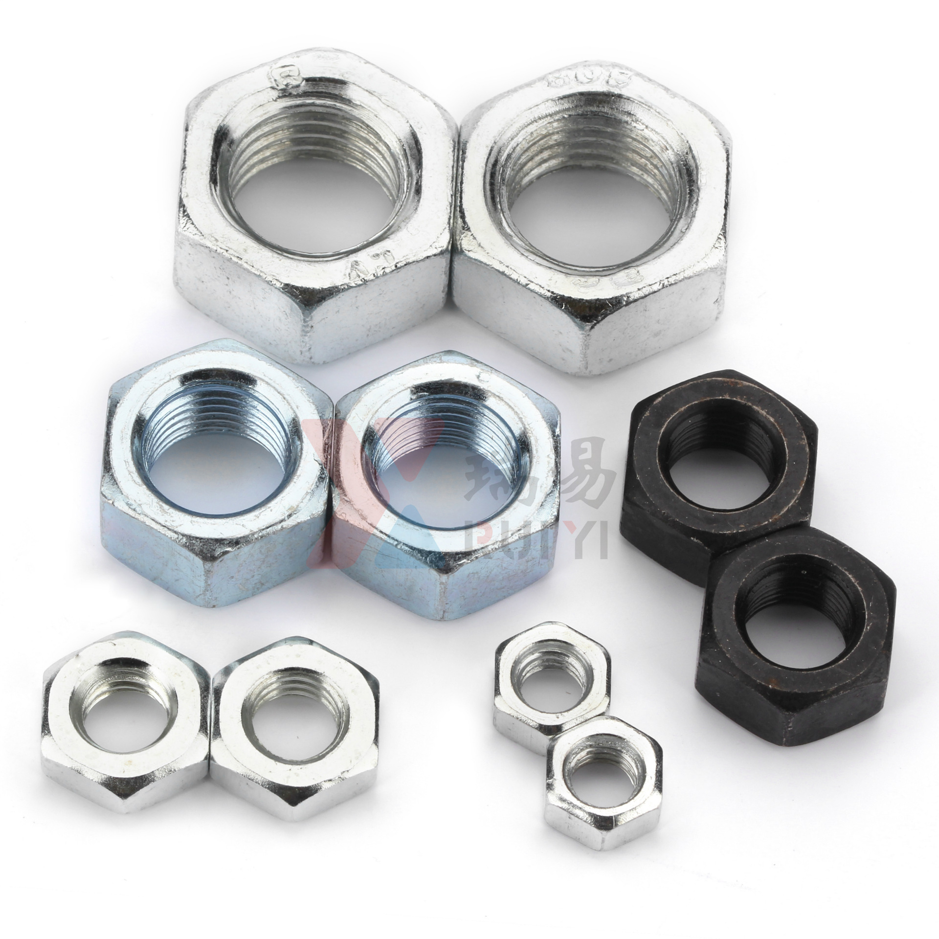 铁镀锌六角螺母 铁六角螺帽m2m2.5m3m4m5m6m8-m36