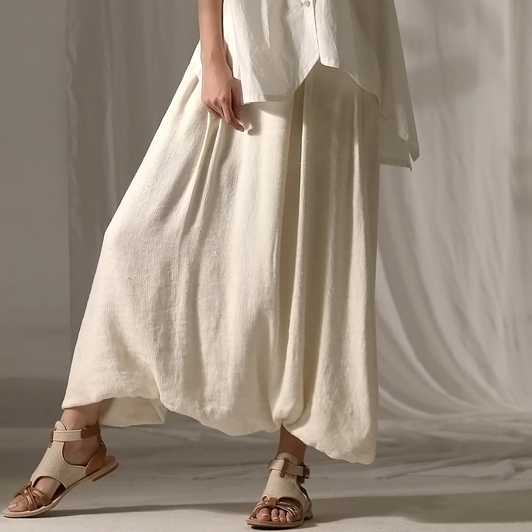 专业定制 彩色素色麻类布料 装饰背景布 /服装面料 - 布艺批发交易网