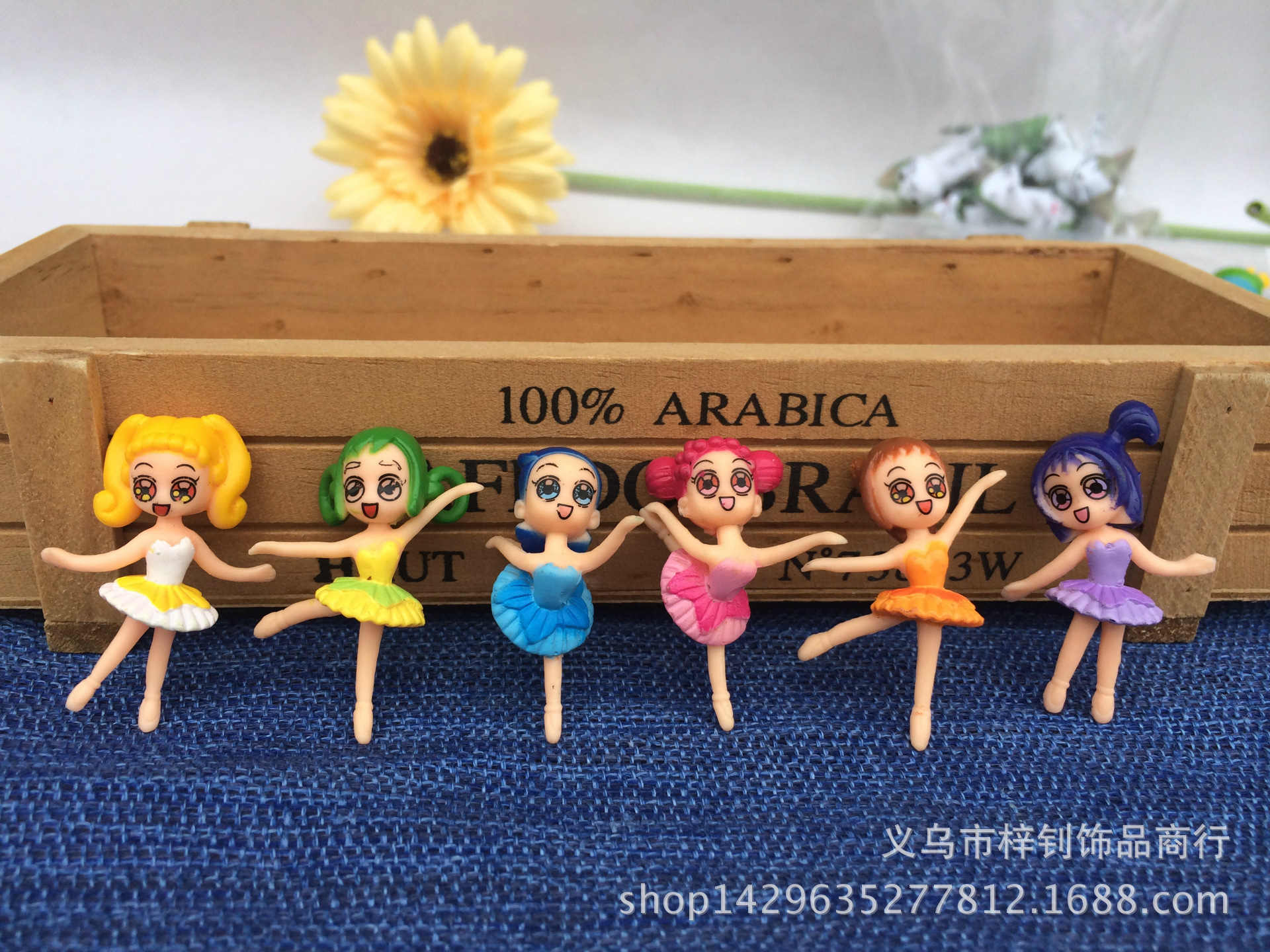 卡通跳舞女孩公仔 迷你芭蕾舞美女人偶动漫手办  diy微景观摆件