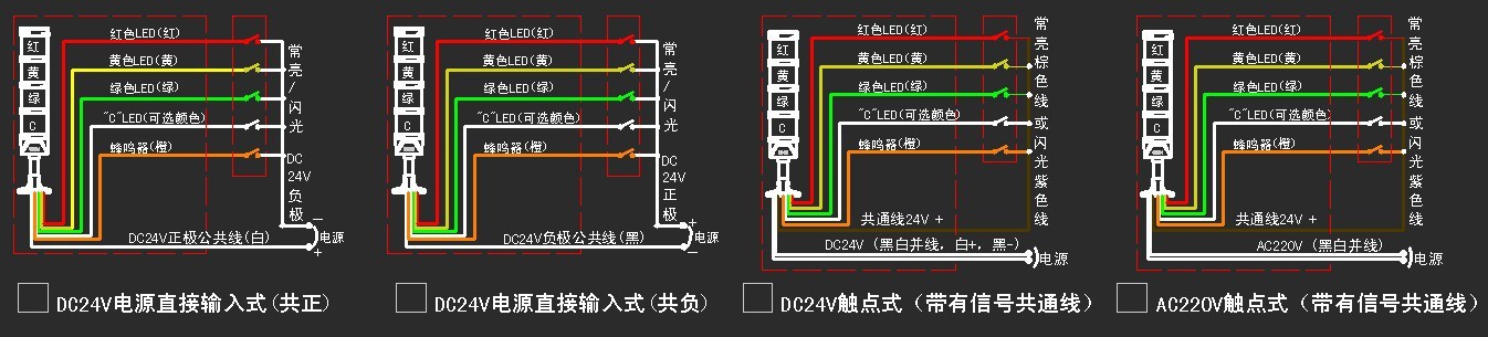 欧恩照明供应三色信号指示灯塔 多色塔灯 多色信号灯 红绿黄灯
