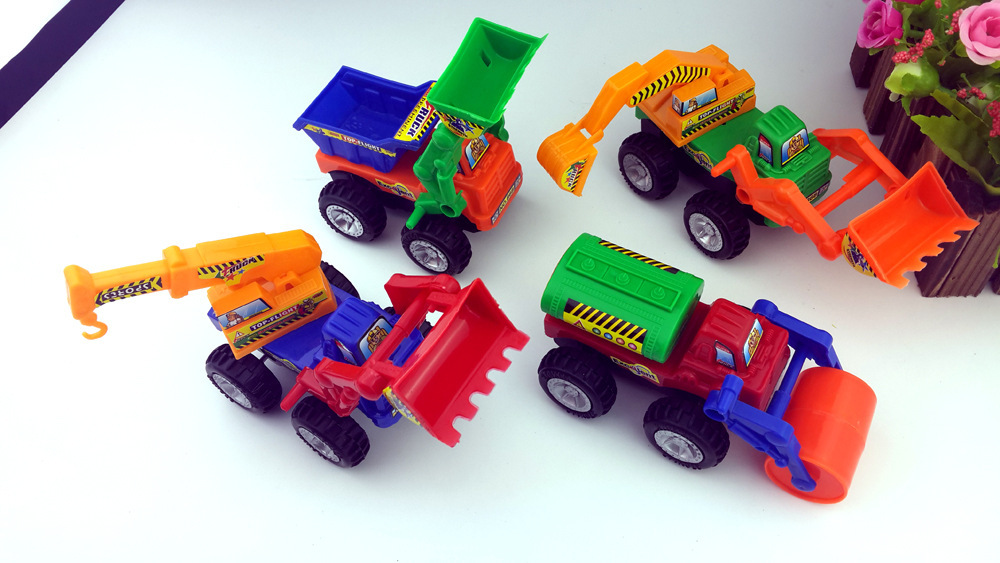 儿童巴布工程车玩具 惯性工程车 2元店玩具 玩具批发厂家直销
