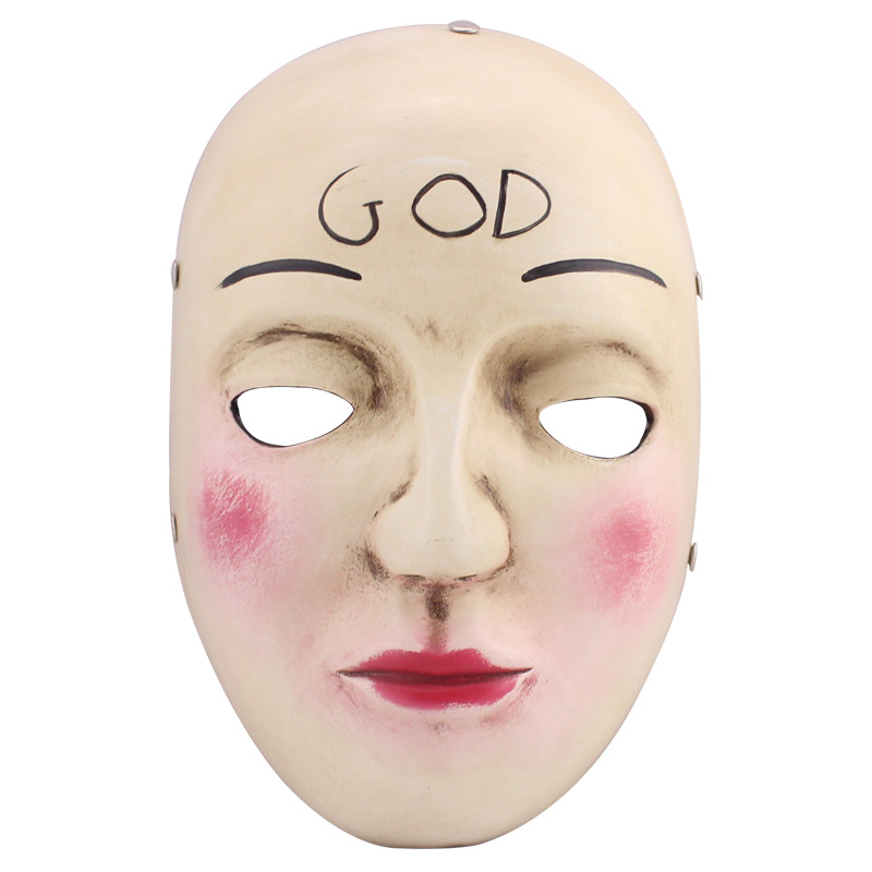 珍藏版人类清除计划god恐怖面具笑脸十字面具全脸面具树脂礼品
