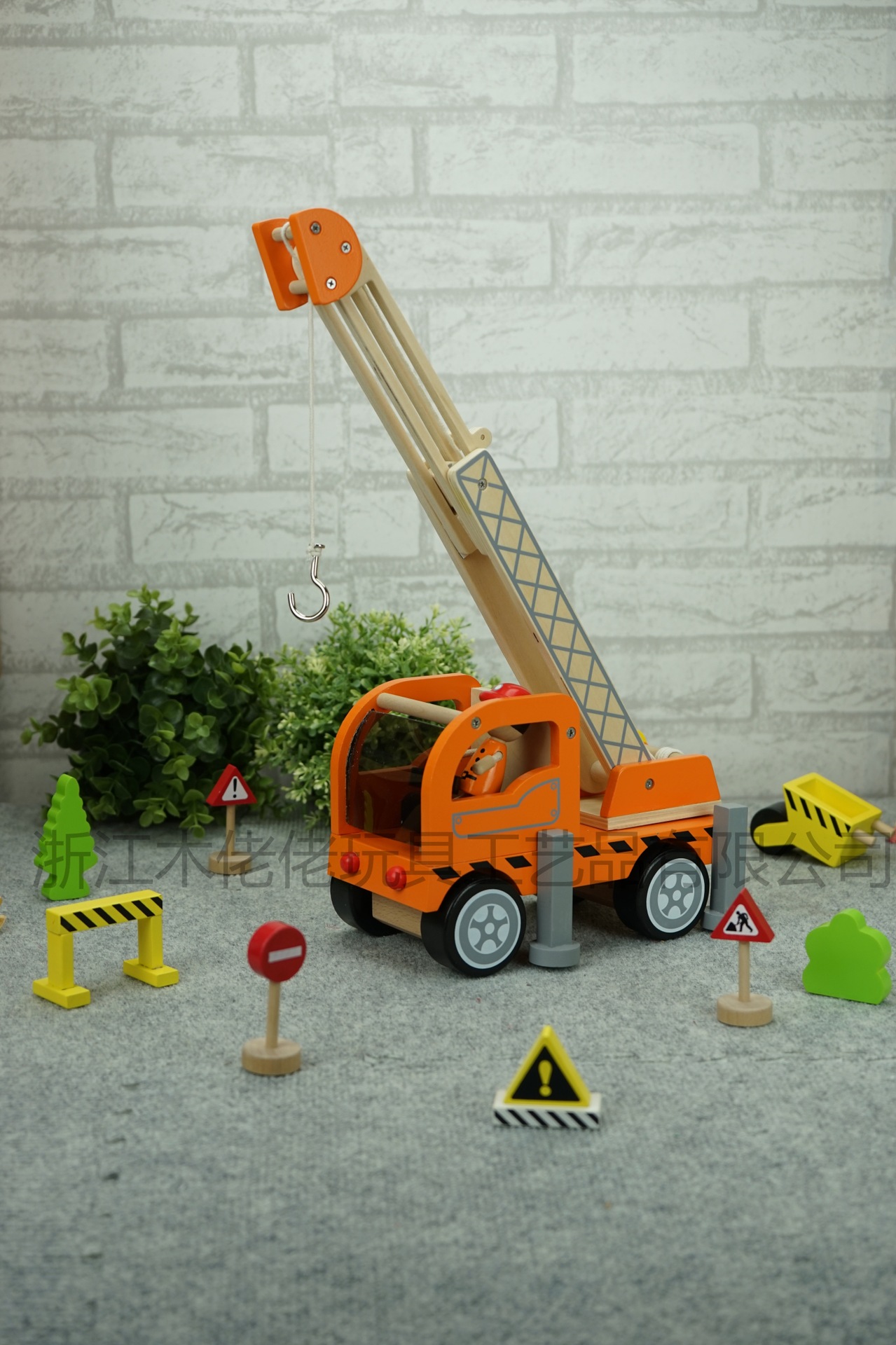 吊车 儿童玩具 木制仿真玩具车