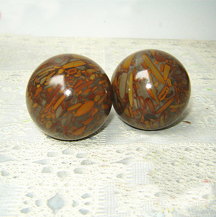 天然五彩女娲石保健手球 玉石健身球 玉器手玩件 石佛寺厂家直销