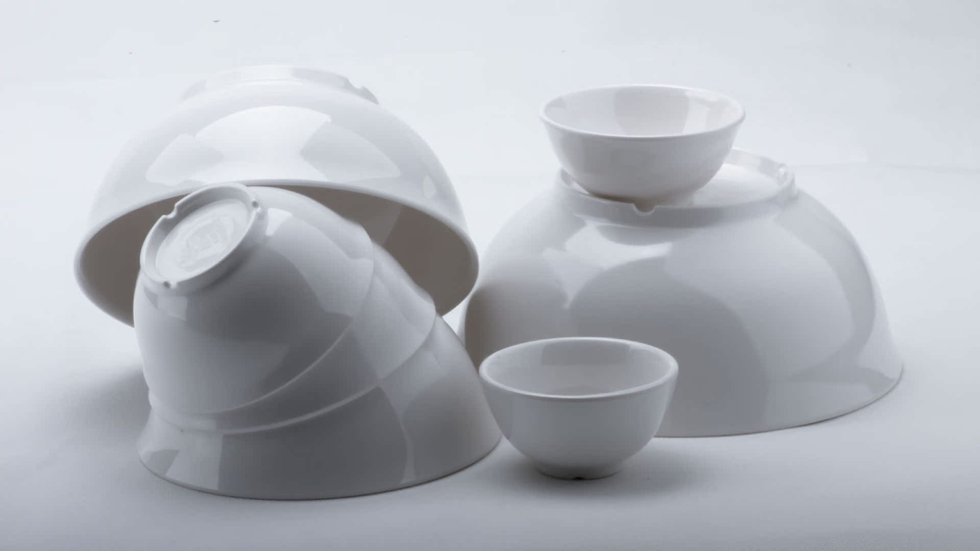 厂家直销美耐皿仿瓷餐具牙白光面饭碗密胺汤面碗碗公餐厅家庭用.