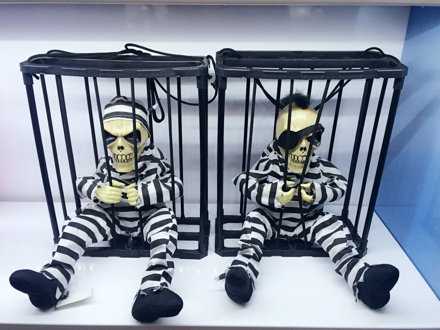 万圣节整蛊光控感应骷监狱笼子鬼搞怪聚会电动玩具鬼吓人娃娃