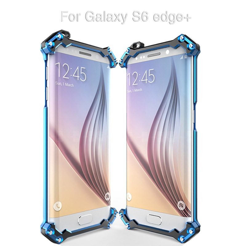 R-JUST GUNDAM Aerospace Aluminum Contrast Color Shockproof Metal Shell Outdoor Protection Case for Samsung Galaxy S6 Edge Plus G9280