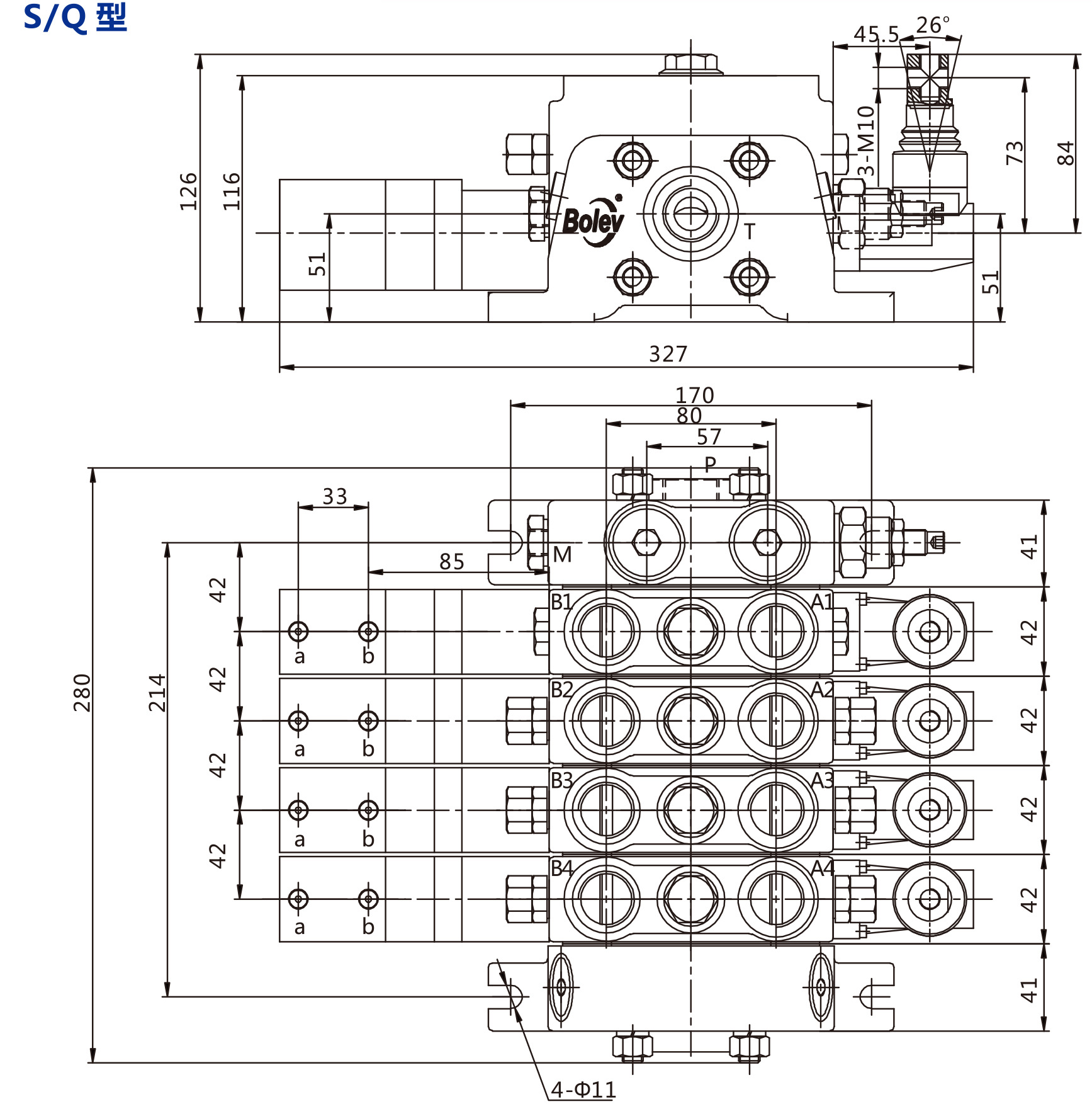 5-s/*-4型多路换向阀
