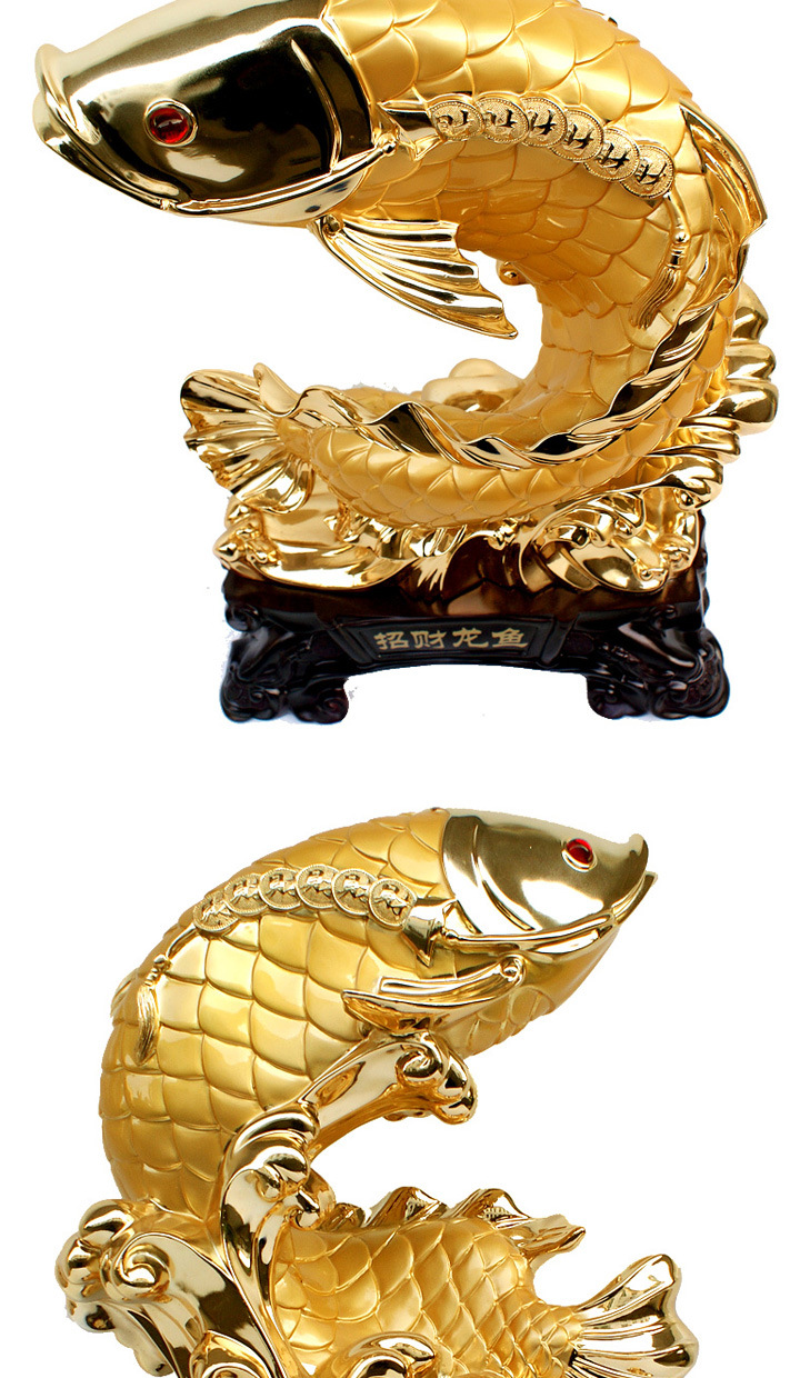招财金龙鱼摆件树脂工艺品大型落地开业礼品家居客厅电视柜装饰品