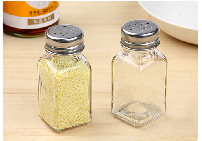 厨房专用玻璃调料瓶 无铅玻璃不锈钢盖 烧烤调料瓶 胡椒粉瓶