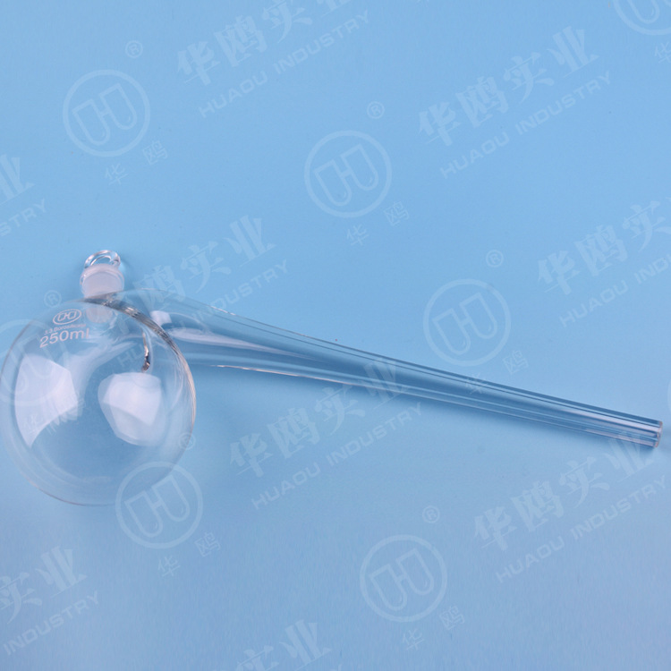 华鸥曲颈瓶250ml 厂家批发具塞曲颈瓶250ml加厚高硼硅高透明
