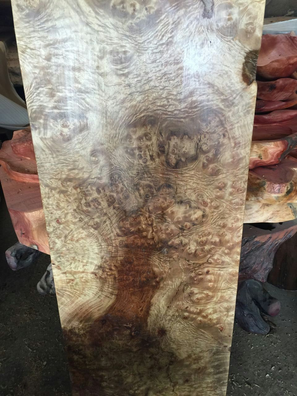 缅甸波纹树瘤花纹黄金樟木大板桌实木茶几台板材料休闲办公桌书桌