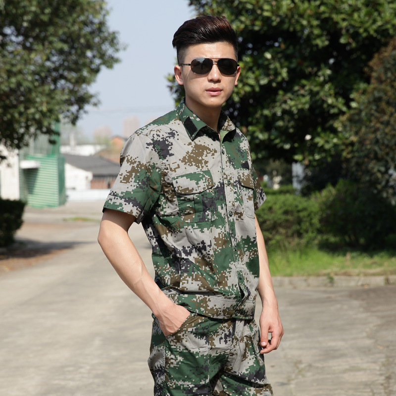 新款林地短袖速干套装 军装军训迷彩服 夏装迷彩学生服工装