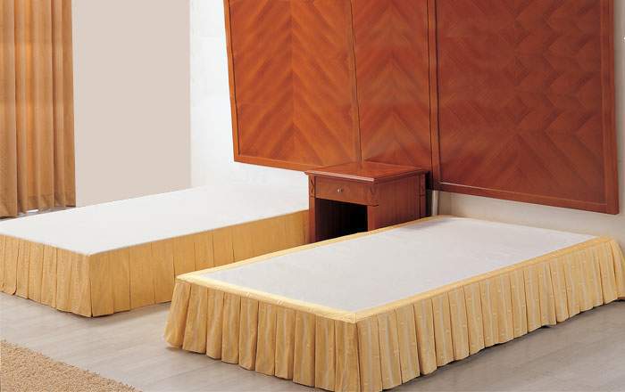 【厂家直销】酒店宾馆床上用品 金色百褶 床裙 可定制