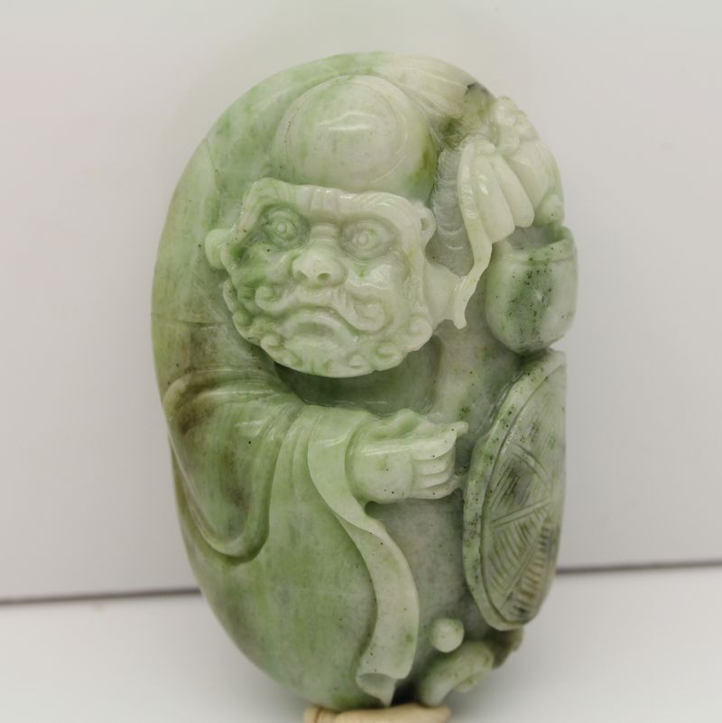 独山玉玉石达摩祖师手把件雕刻精美人物摆饰玉器摆件批发