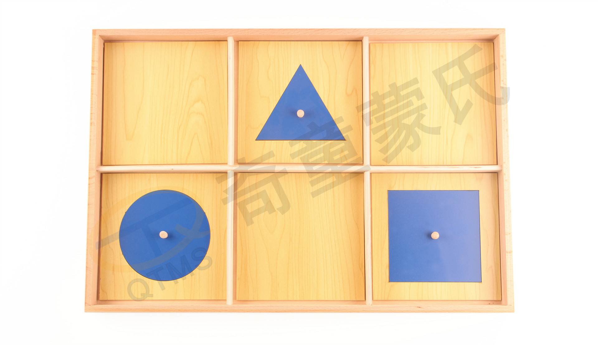 蒙氏教具几何图形嵌板示范匣操作屉蒙台梭利感官教具婴幼儿童早教