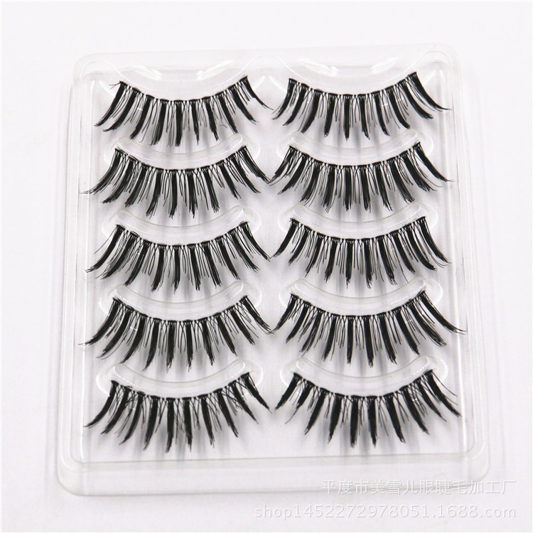 Factory Supply False Eyelashes Handmade Five Pairs Multi-Layer Thick False Eyelashes Long Curling False Eyelashes