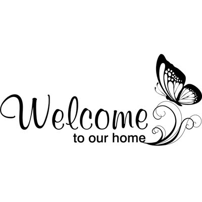 外销墙贴批发mt1079欢迎来我家英文客厅门框装饰墙贴透明可移墙贴