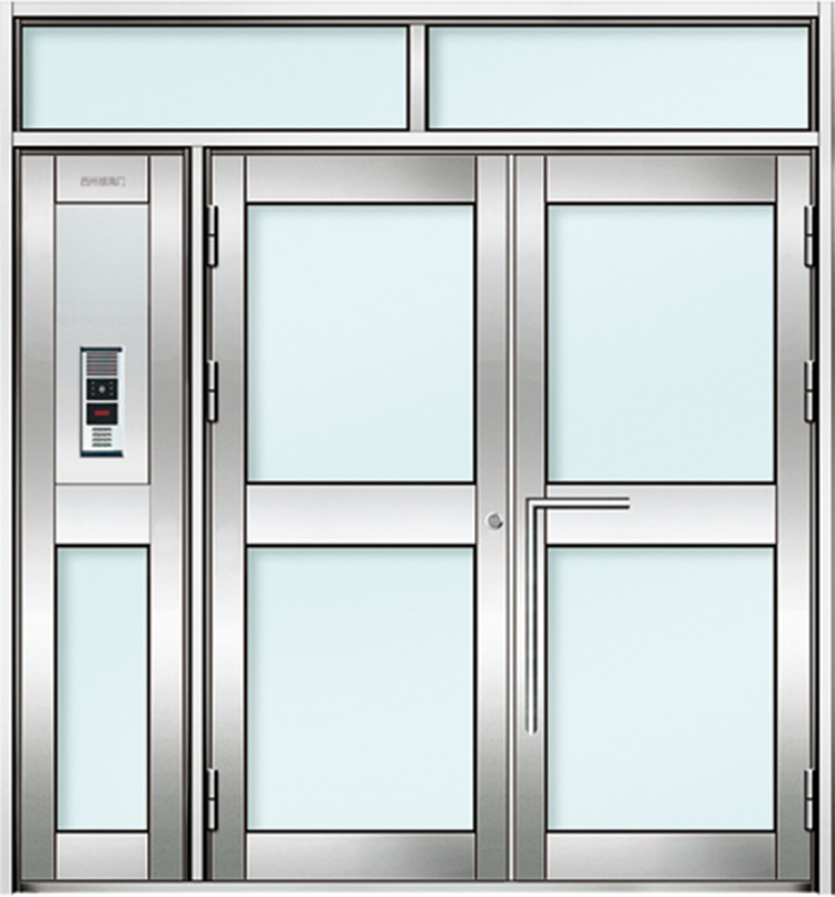 不锈钢玻璃门定做小区单元楼宇对讲门工程非标门厂家