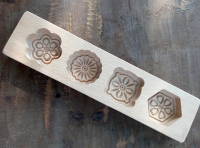 月饼糕点长条手工面食糕点馒头冰皮月饼模具木质烘焙模具实木雕刻